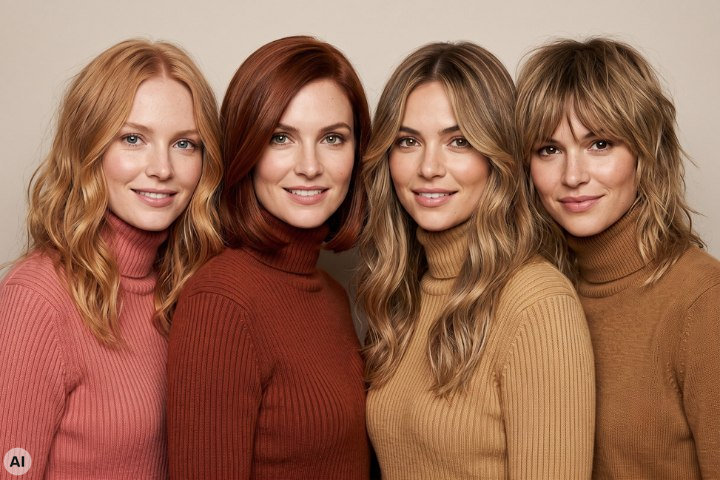 Cores de cabelo mistas