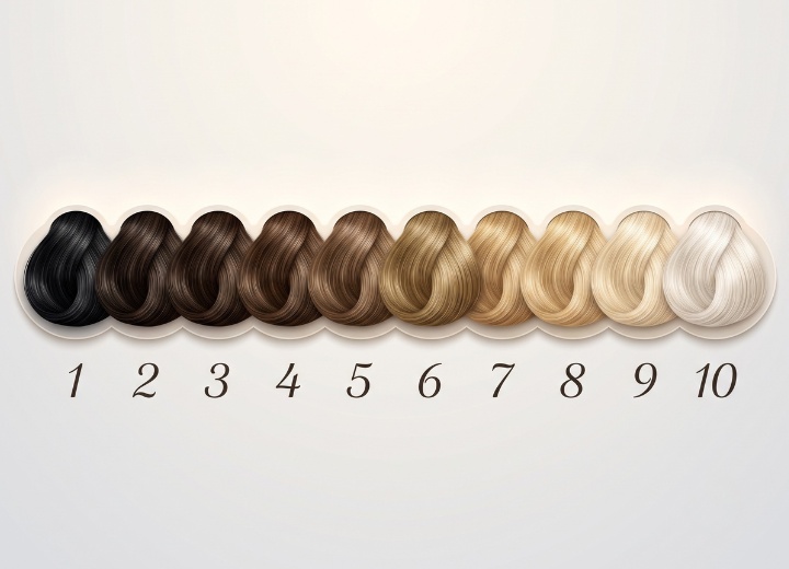 Os 10 níveis de cor de cabelo