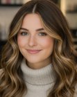 Cabelo longo romântico com ondas