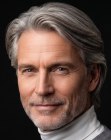 Visual para homens com cabelo médio-longo e grisalho