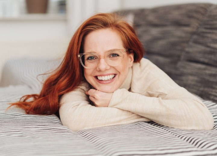Mulher com cabelo vermelho