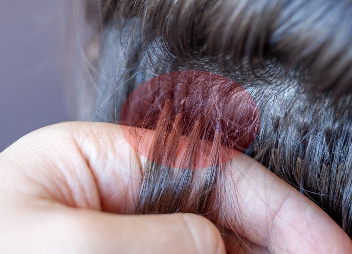 Extensões de cabelo coladas