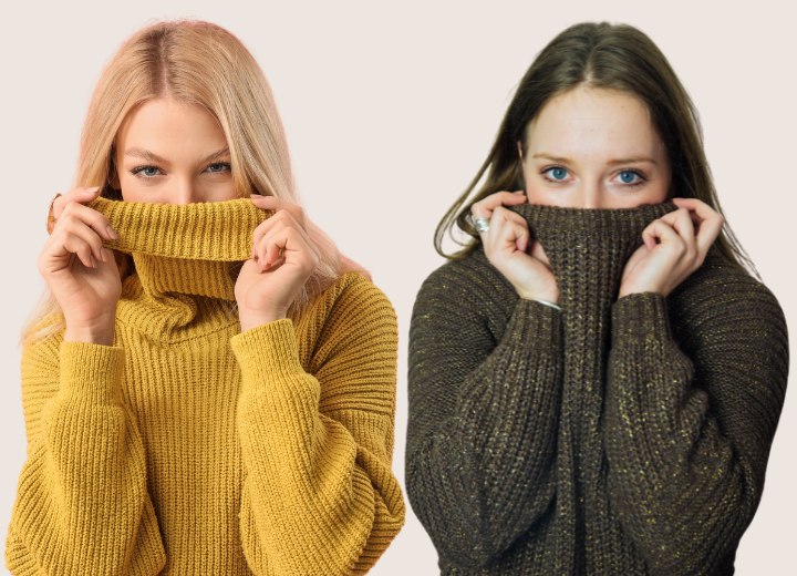 Mulheres com cores de sobrancelha de aspecto natural