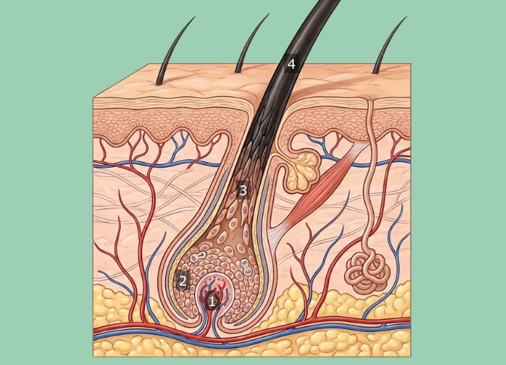 O processo de crescimento do cabelo