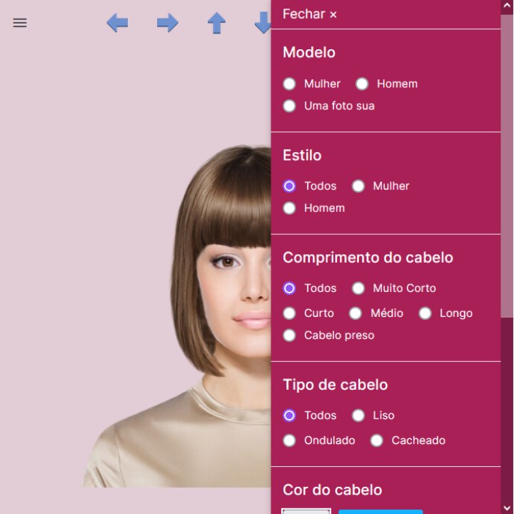 Experimente penteados em uma foto do seu rosto